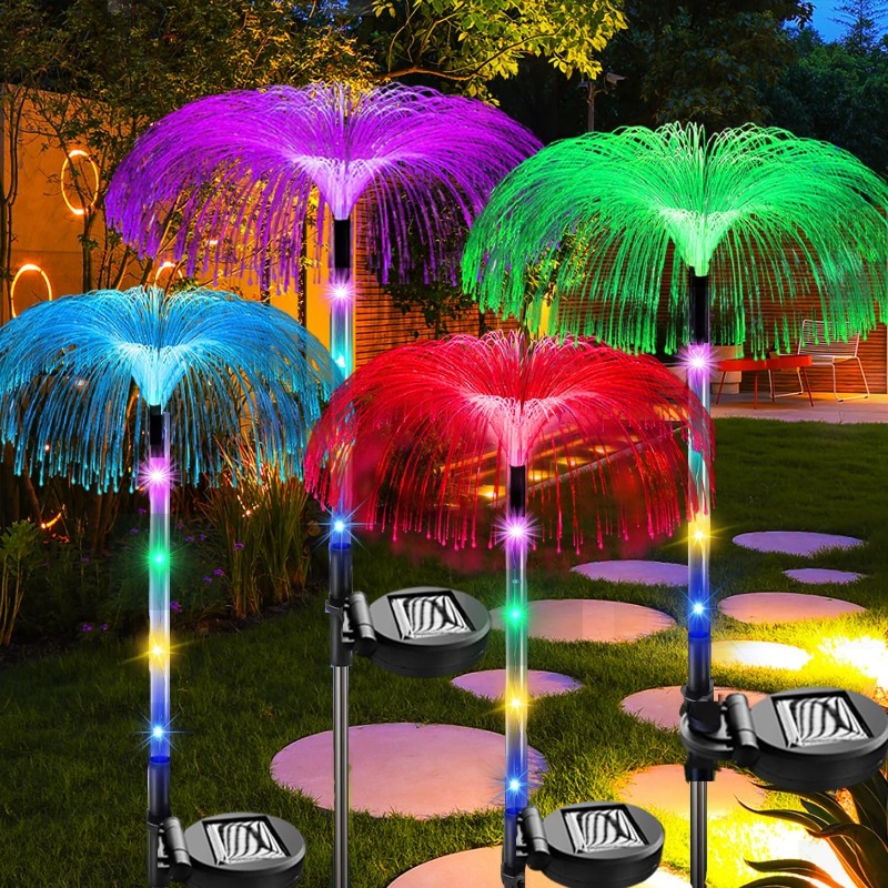 Outdoor Lighting Jellyfish - Outdoor-LED-Solarleuchten, 7 Farben, Quallen-Lampe, wasserdicht, Solar-Blumen-Licht