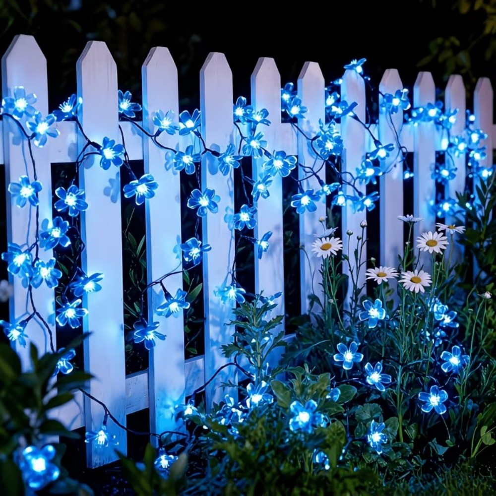 Landscape Spike Light - Solar-Kirschblüten-Lichterkette für den Außenbereich, florale LED-Lichterkette