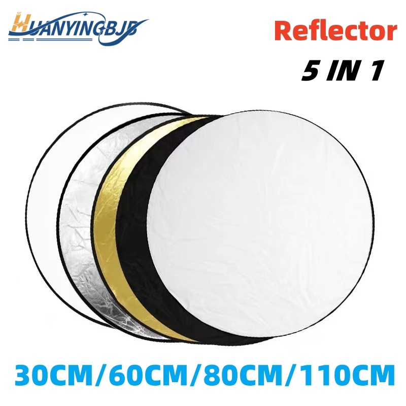 Outdoor Lighting For Photography - HUANYINGBJB Tragbarer 5-in-1-Fotografie-Reflektor, rund, zusammenklappbar, Fotostudio-Lichtdiffusor,