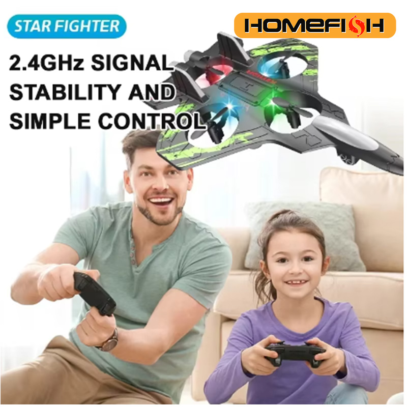 Outdoor Lighting Remote Control - HOMEFISH 2,4G Ferngesteuerter Kampfjet Elektrischer Schaumgleiter