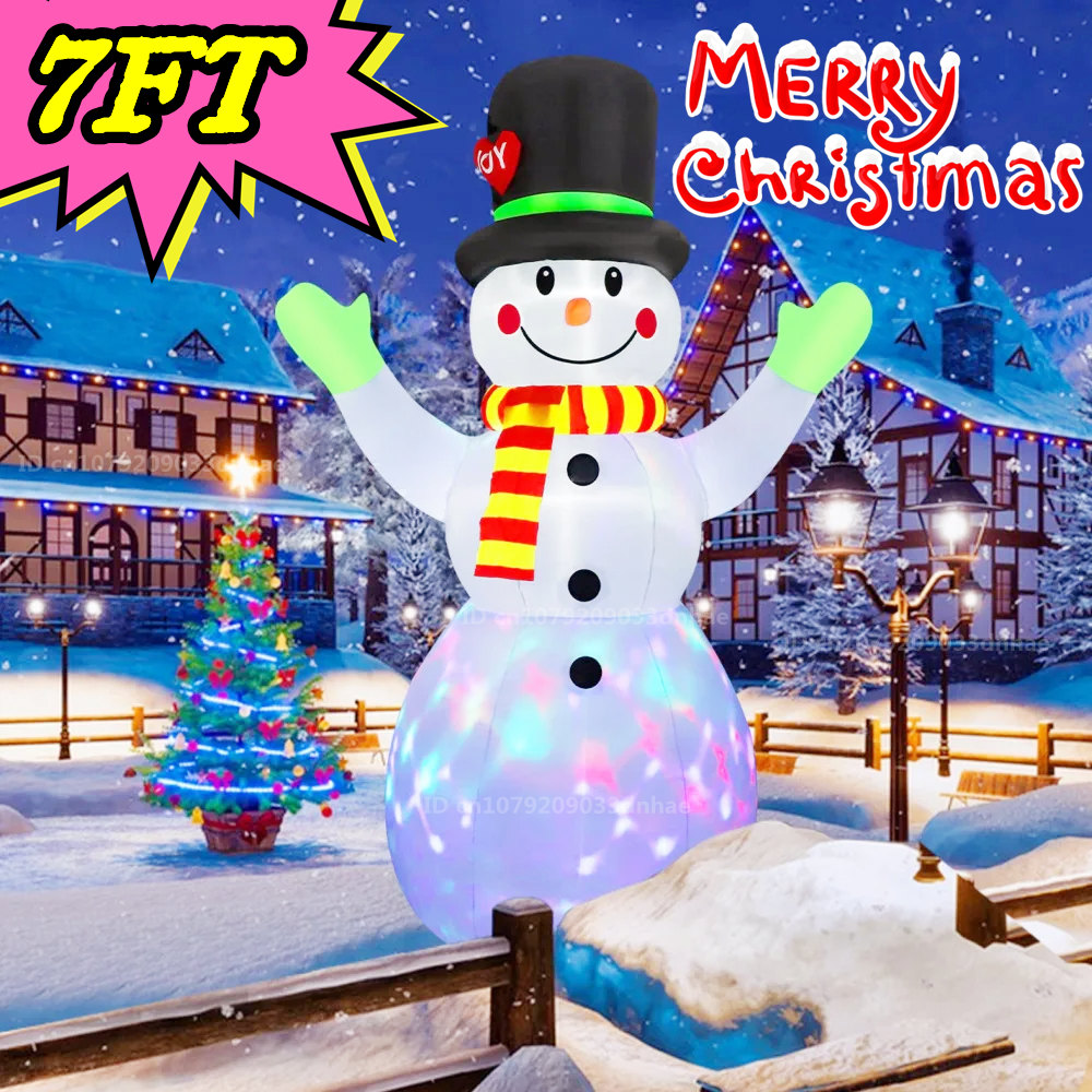 Xmas Outdoor Lighting Decorations - 2,2 m/7 ft aufblasbares Weihnachts-Schneemann-Modell mit