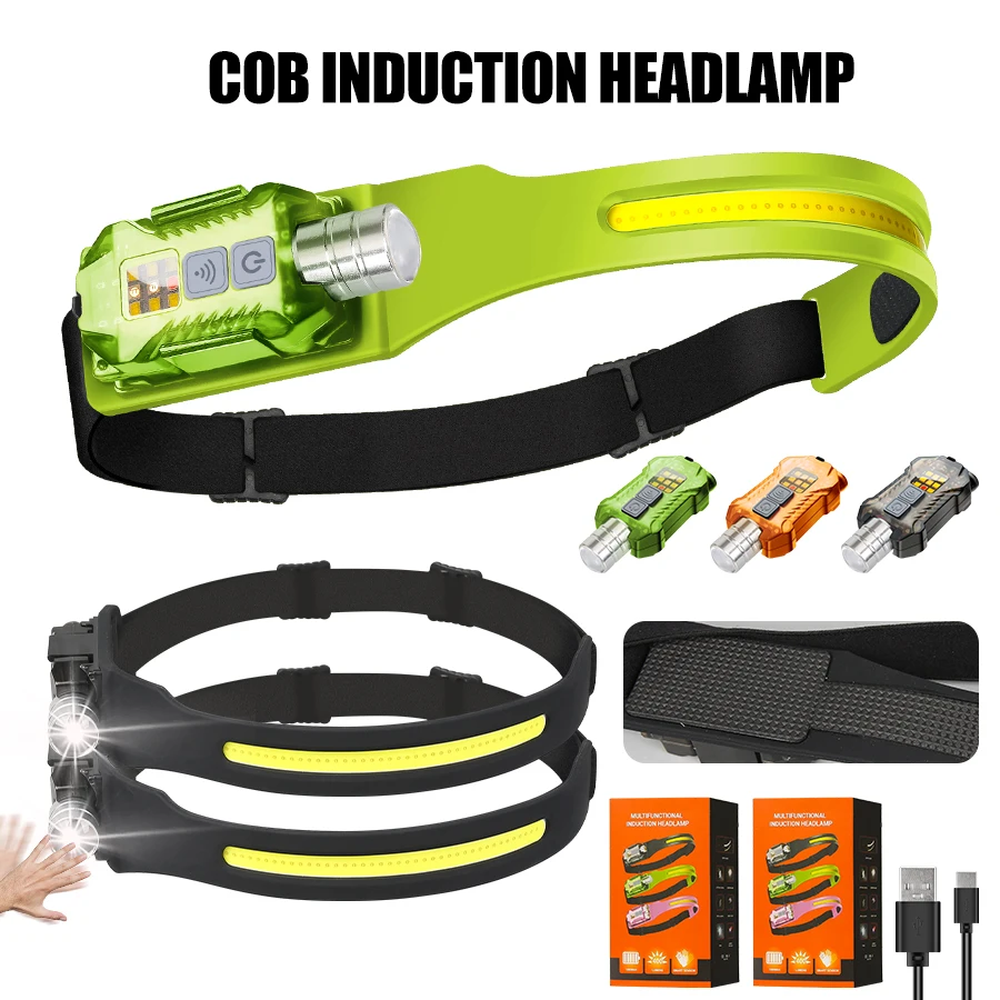 Outdoor Lighting For Camping - Leistungsstarke LED-Stirnlampe, tragbare wiederaufladbare Kopf-Taschenlampe mit