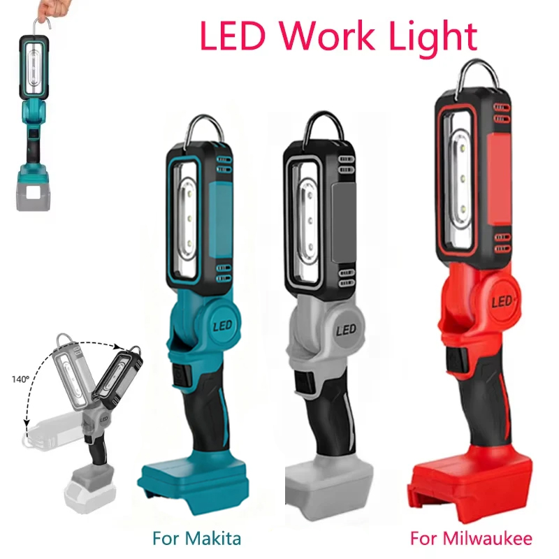 Outdoor Lighting Milwaukee - 1200lm Kabellose LED-Arbeitsleuchte für Dewalt/Makita/Milwaukee 18V