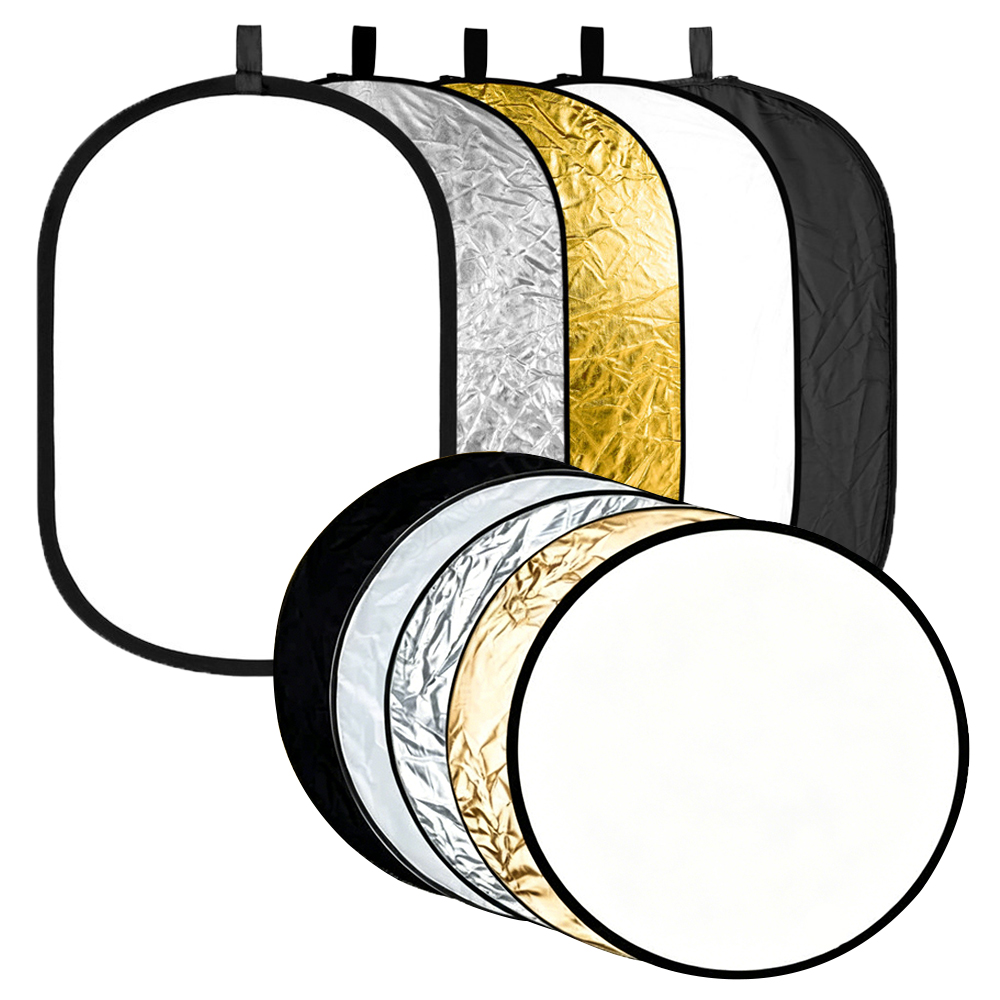 Outdoor Lighting For Photography - 60/80/110CM 5-in-1 zusammenklappbarer ovaler Lichtreflektor für