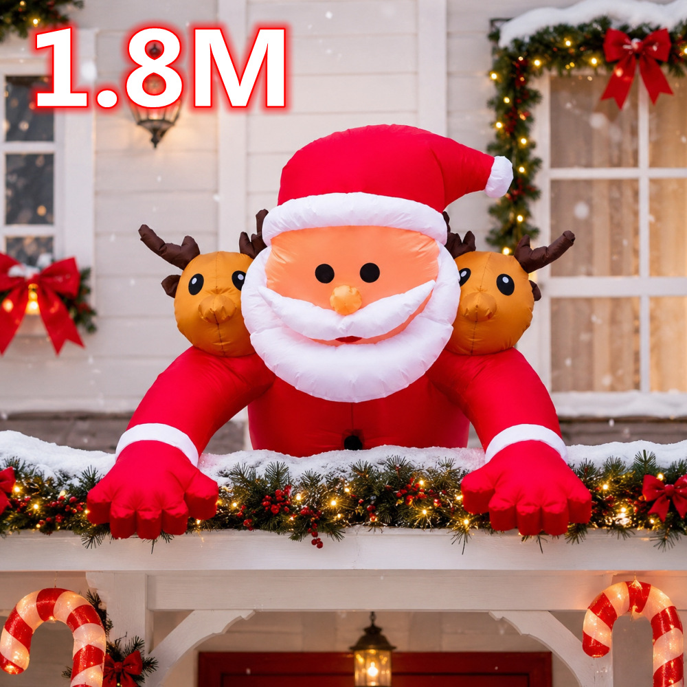 Xmas Outdoor Lighting Decorations - 1,8 m großer aufblasbarer Weihnachtsmann mit