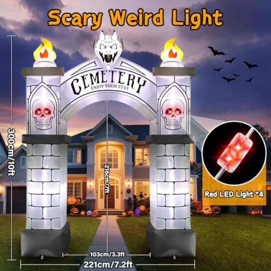3 Meter Hoher Halloween-Bogen, – Outdoor Lighting Event Bewertung und Preis
