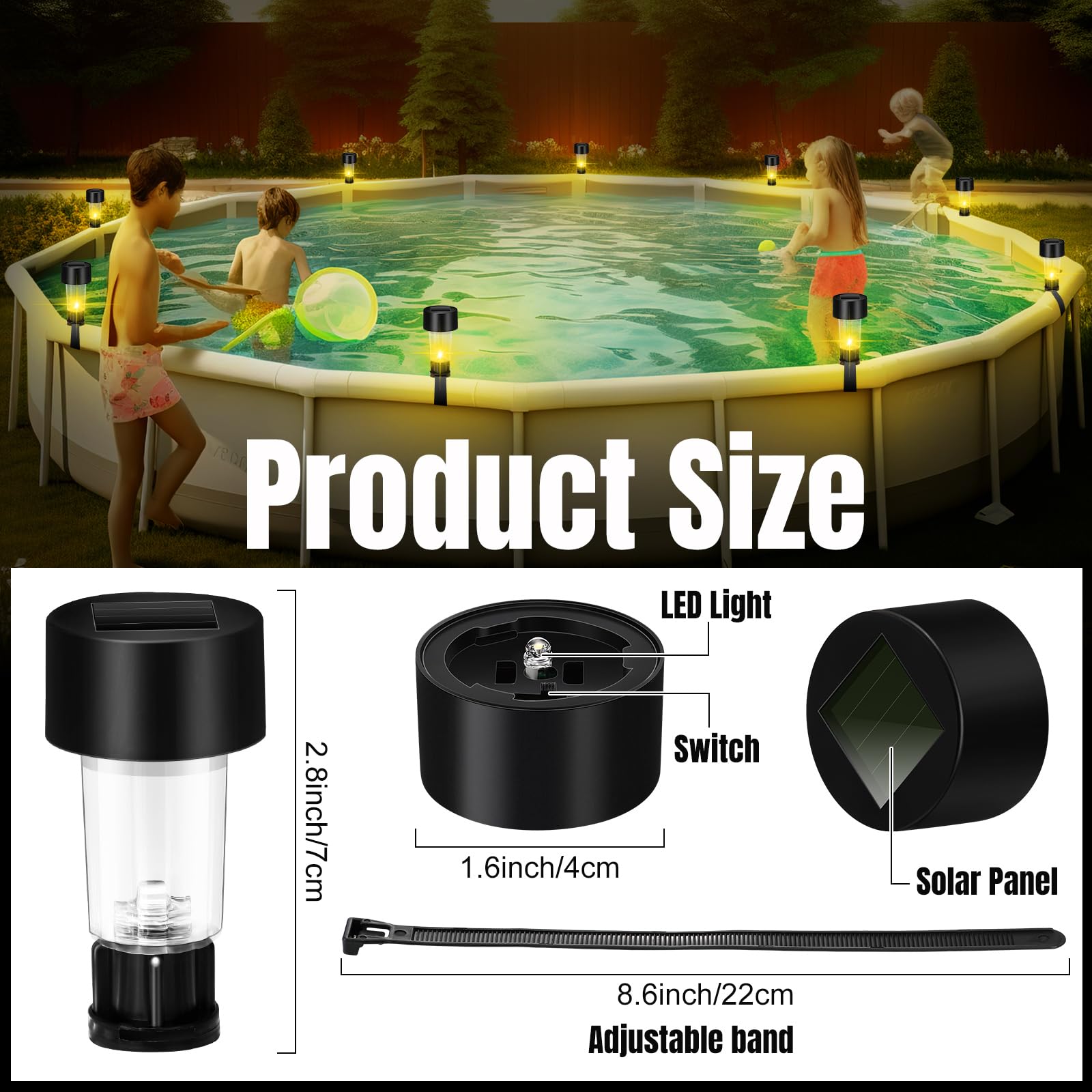 6er-Pack Solar-Pool-Lichtrahme – Pond Light Submersible Bewertung und Preis