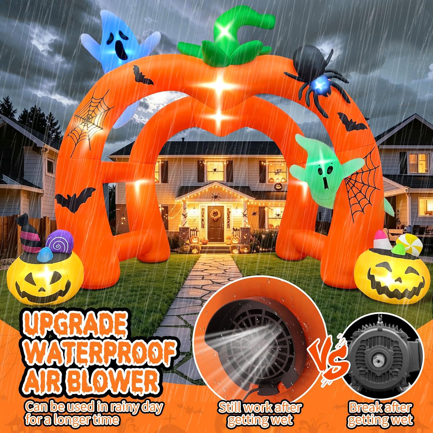 12 Fuß großer Kürbis-Geist-Hal – Outdoor Lighting Halloween Bewertung und Preis