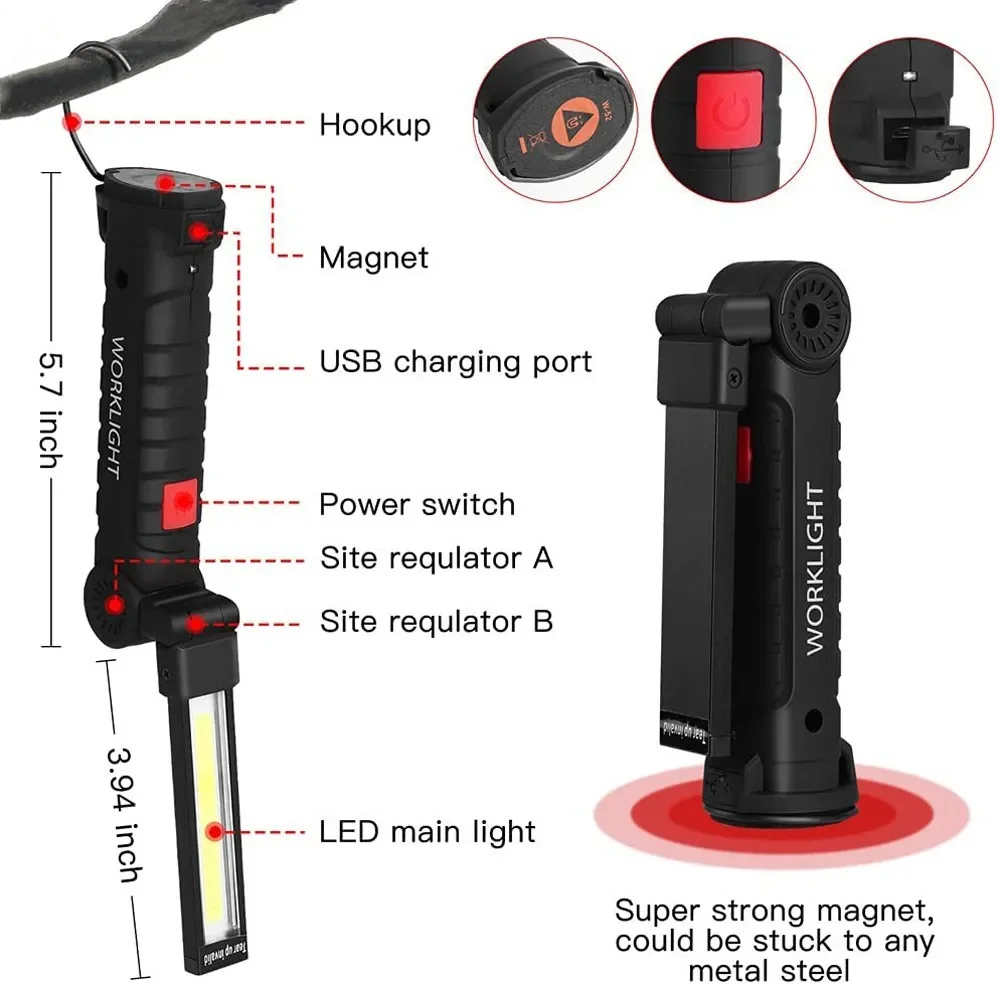 Tragbare COB-LED-Taschenlampe, – Outdoor Lighting For Camping Bewertung und Preis