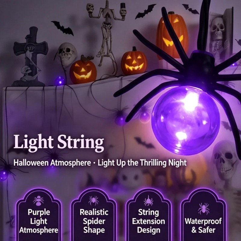 Batteriebetriebene Spinnen-LED – Outdoor Lighting Halloween Bewertung und Preis