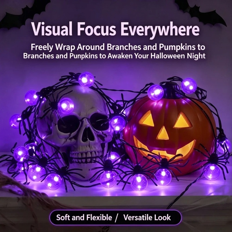 Batteriebetriebene Spinnen-LED – Outdoor Lighting Halloween Bewertung und Preis
