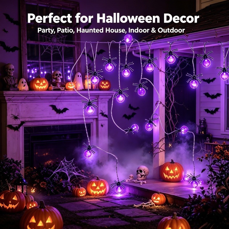Batteriebetriebene Spinnen-LED – Outdoor Lighting Halloween Bewertung und Preis