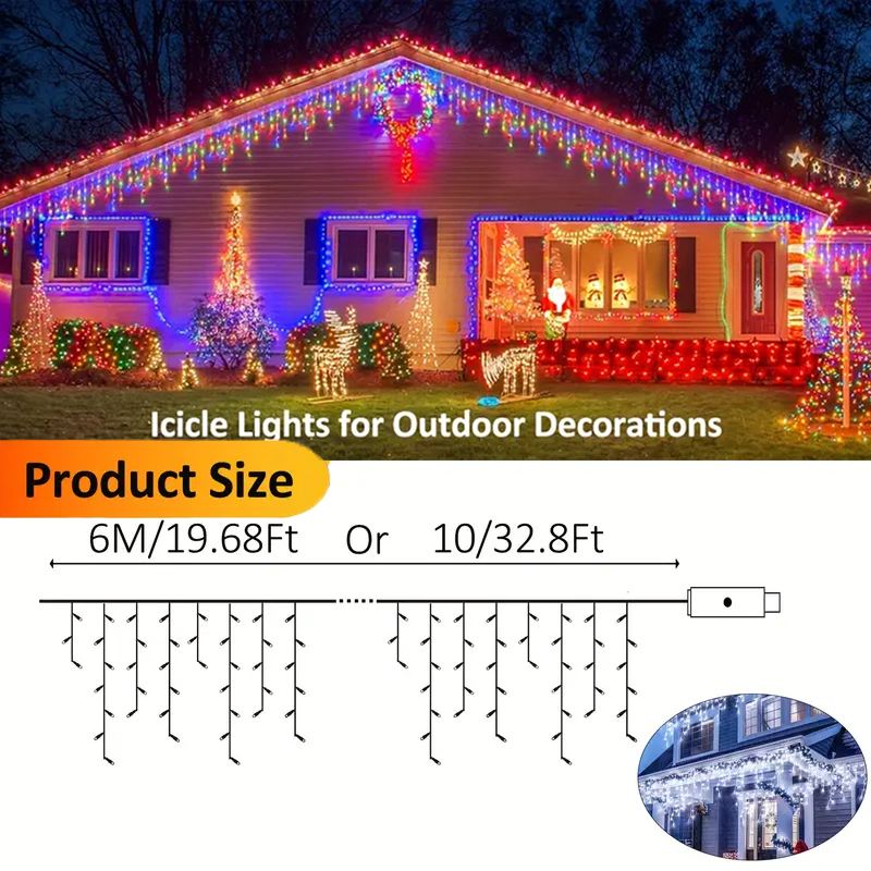 Solar-Eiszapfenlichter für den – Xmas Outdoor Lighting Decorations Bewertung und Preis