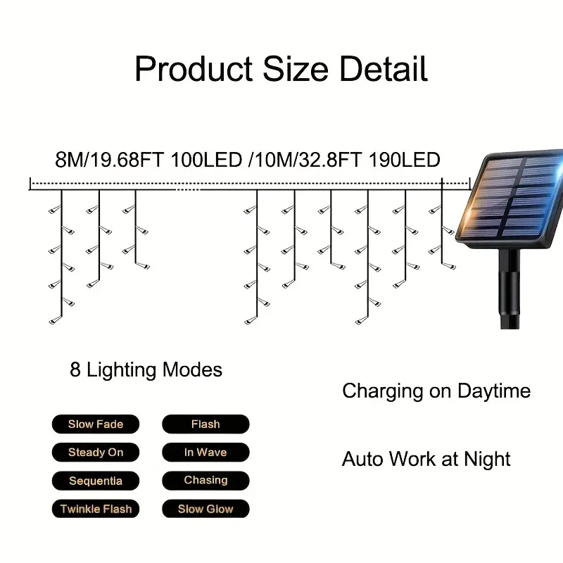 Solar-Eiszapfenlichter für den – Xmas Outdoor Lighting Decorations Bewertung und Preis