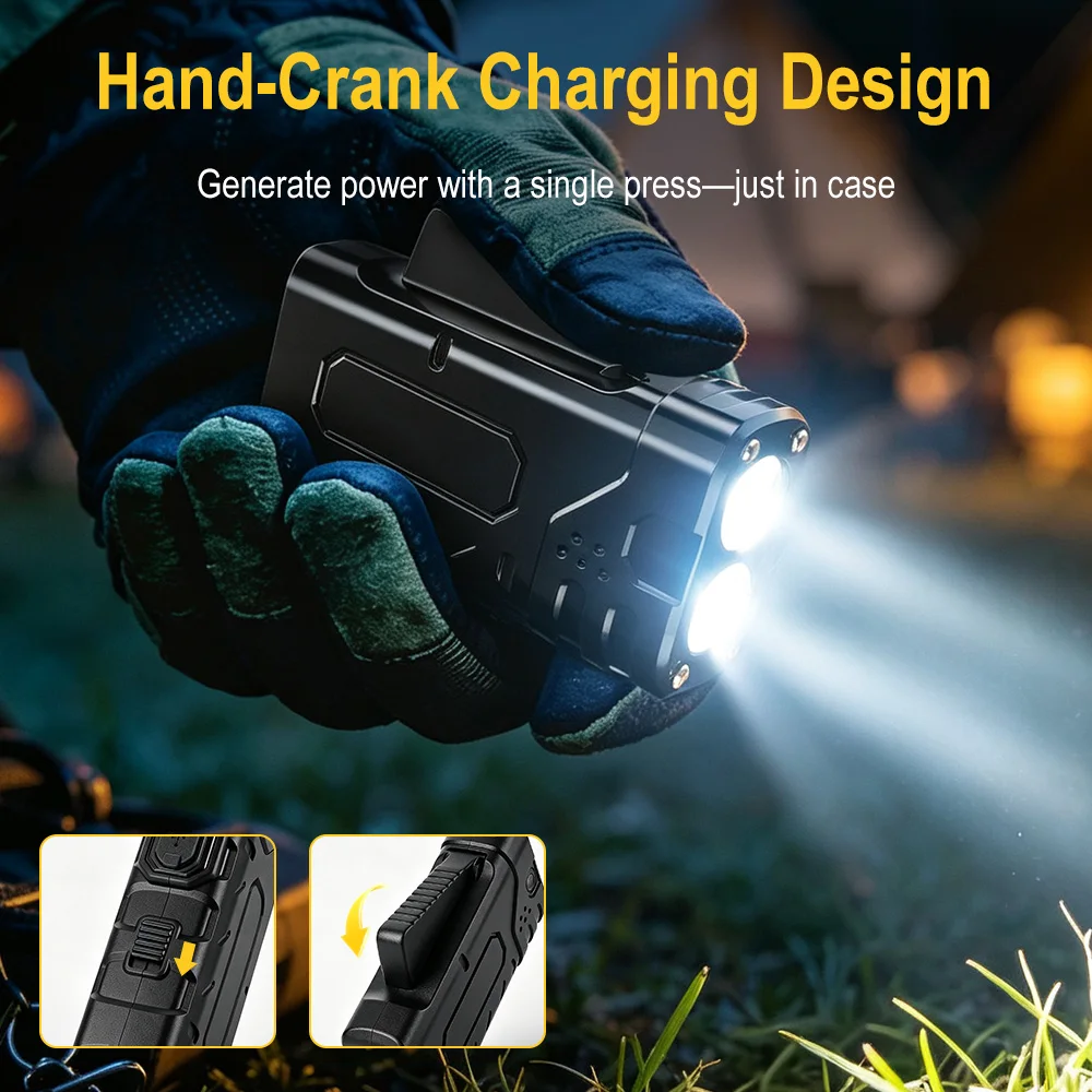 BORUIiT Handkurbel-EDC-LED-Tas – Outdoor Lighting Black Bewertung und Preis