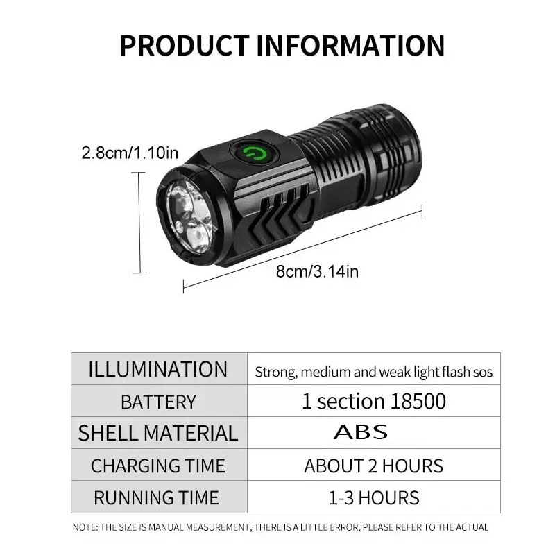 Mini-3LED-Taschenlampe mit Sti – Outdoor Lighting Black Bewertung und Preis
