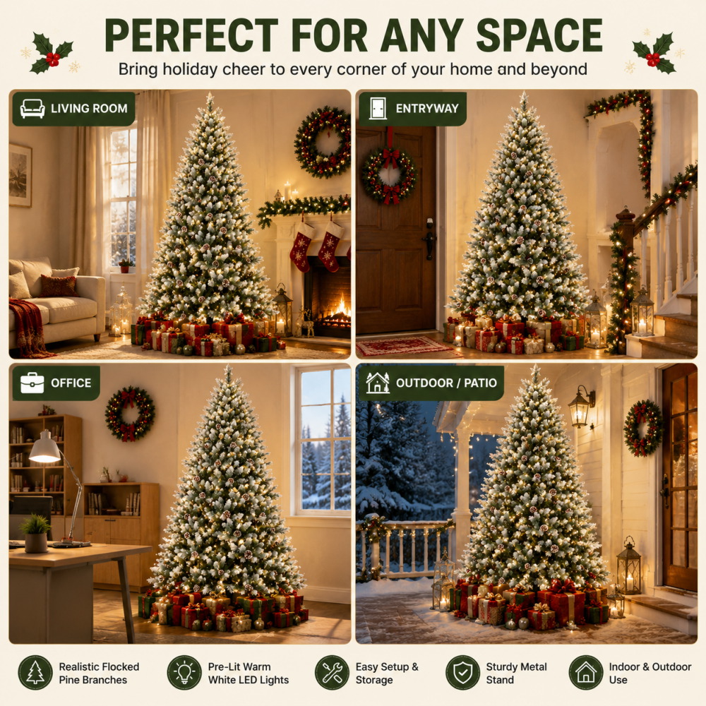 Vorbeleuchteter, beflockter kü – Xmas Outdoor Lighting Decorations Bewertung und Preis