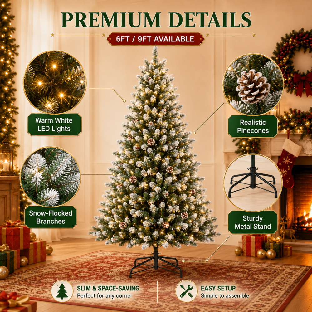 Vorbeleuchteter, beflockter kü – Xmas Outdoor Lighting Decorations Bewertung und Preis